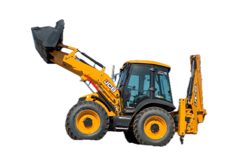 Экскаватор-погрузчик JCB для погрузки снега